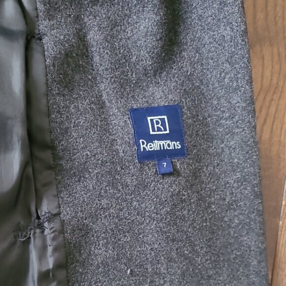 Reitmans Women's wool Gray Double-Breasted Coat size 7 - Picture 4 of 5